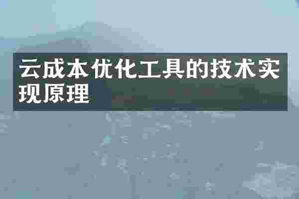 云成本优化工具的技术实现原理