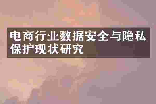电商行业数据安全与隐私保护现状研究