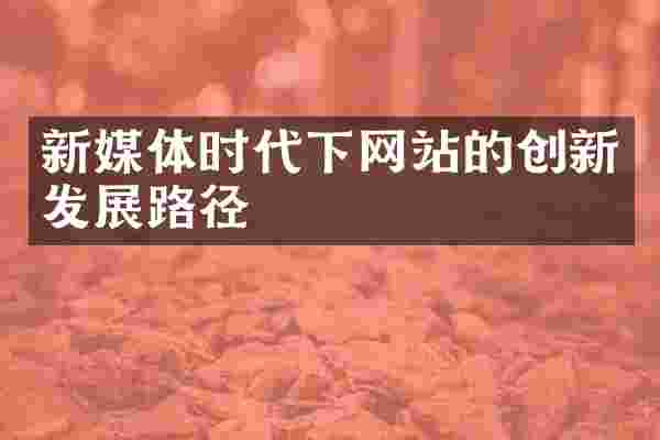 新媒体时代下网站的创新发展路径