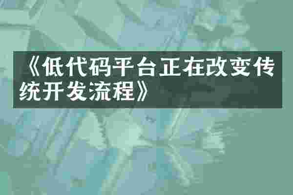 《低代码平台正在改变传统开发流程》