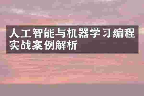 人工智能与机器学习编程实战案例解析