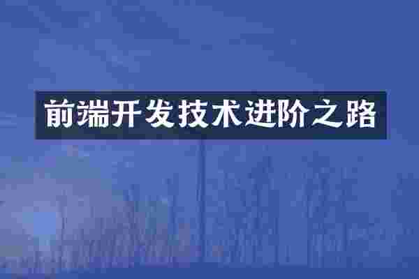 前端开发技术进阶之路