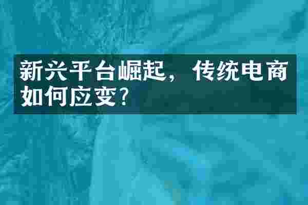 新兴平台崛起，传统电商如何应变？