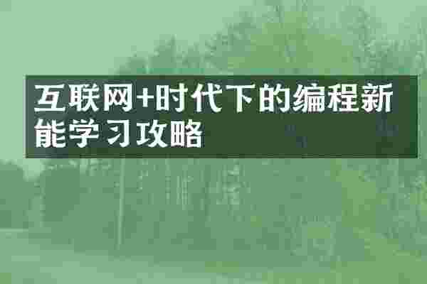 互联网+时代下的编程新技能学习攻略