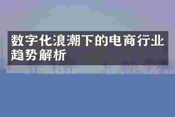 数字化浪潮下的电商行业趋势解析