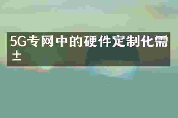 5G专网中的硬件定制化需求