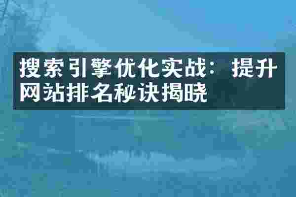 搜索引擎优化实战：提升网站排名秘诀揭晓