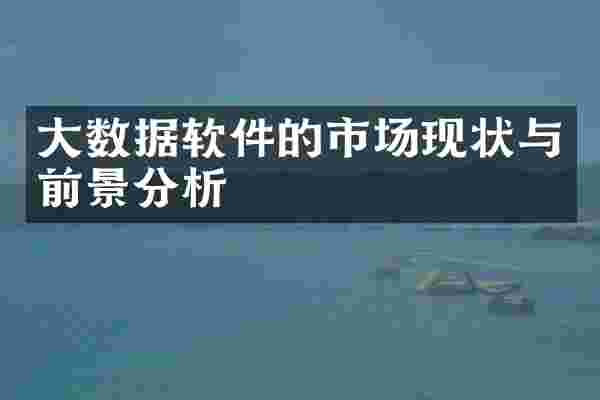 大数据软件的市场现状与前景分析