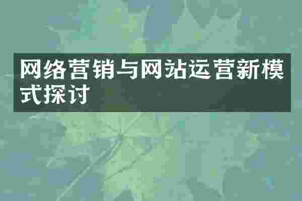 网络营销与网站运营新模式探讨