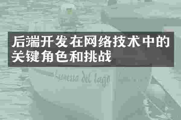 后端开发在网络技术中的关键角色和挑战