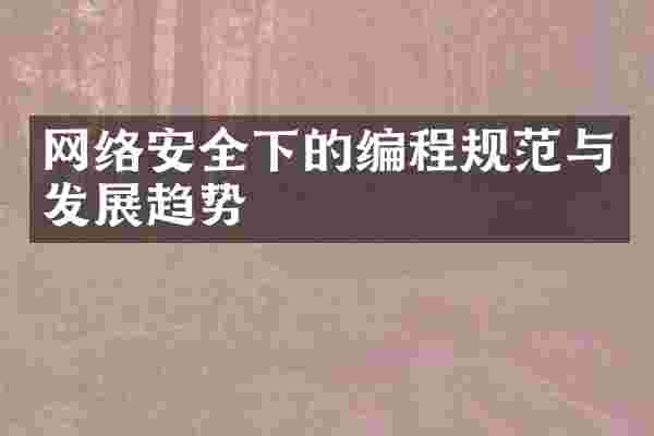 网络安全下的编程规范与发展趋势