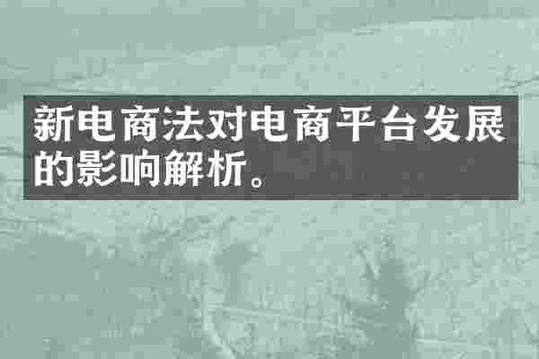 新电商法对电商平台发展的影响解析。