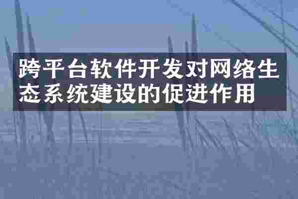 跨平台软件开发对网络生态系统建设的促进作用
